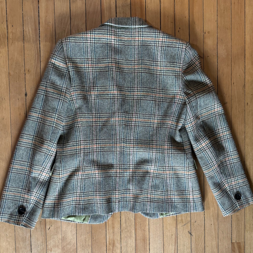 Bogner wool jacket medium 8 tweed plaid classic chic blazer women’s neutral - Picture 10 of 12